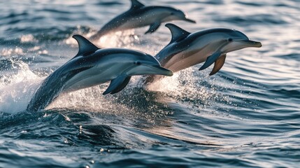 Fototapeta premium Dolphins jumping out of the water