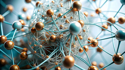 Soft Abstract Digital Art Machine Learning Network Interconnected Nodes Flowing Patterns Network Intelligence AI Driven Learning Ample Copy Space Text Branding Photo Stock Concept