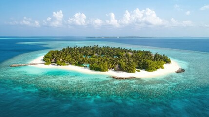 Serene Tropical Island with Clear Blue Waters