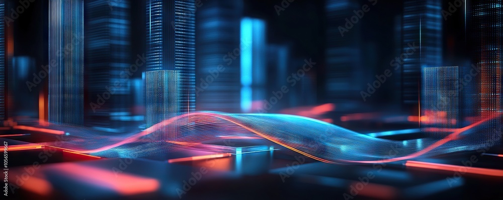 Poster digital background perfect for tech processes, neural networks, artificial intelligence, data transf