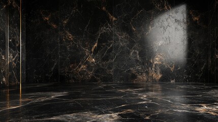 Black marble background featuring Portoro marble wallpaper and countertops along with black marble flooring and wall tiles showcasing a travertino marble texture