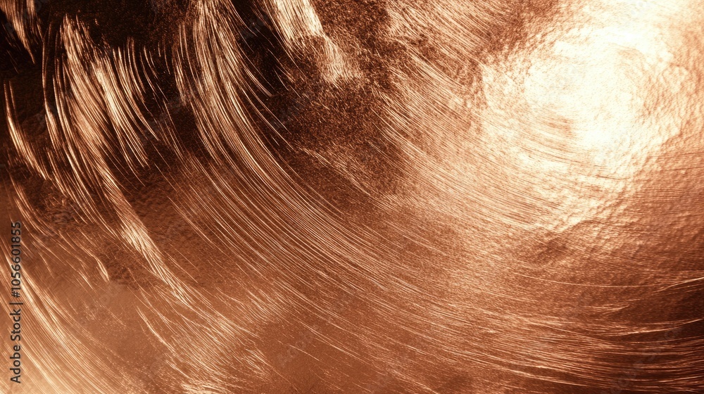 Poster brushed copper metallic texture with an abstract retro style background