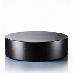 black metal podium for product display isolated on white background