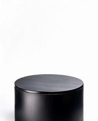 black metal podium for product display isolated on white background