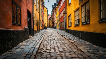 Charming Cobblestone Street in Vibrant Historical District