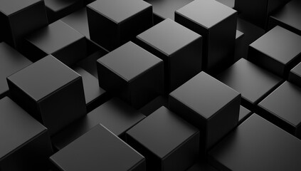 Abstract Black Cube Pattern