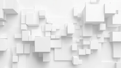 Abstract 3D White Cubes