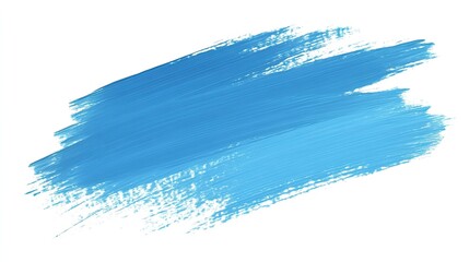 Fototapeta premium Bright Blue Paint Stroke on White Background