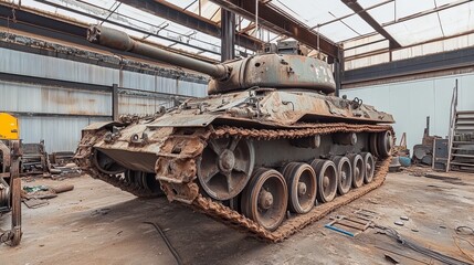 Obraz premium Inspiring restoration stories preserving vintage tanks for future generations and history