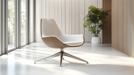 Modern Chair in Minimalist Interior Design Space