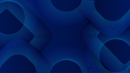 Abstract Blue Geometric Background With Dynamic Curved Lines