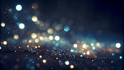 Blue and Gold Abstract Background with Bokeh for New Year’s Eve Celebrations