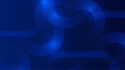 Abstract Blue Geometric Background with Interlocking Circular Patterns