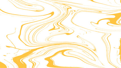 Beautiful abstract wallpaper. Marble texture. Unusual art technique. White background, yellow waves. Creative artwork.