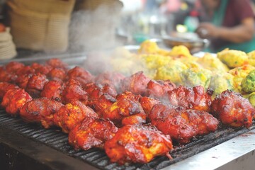 Grilled Chicken and Snacks at Outdoor Cookout