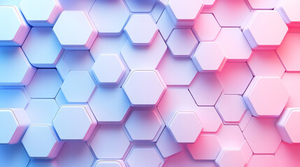 Abstract hexagonal patterns in soft pink and blue hues create a modern and stylish background
