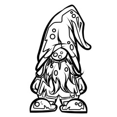 gnome drawing with black lines on a white background