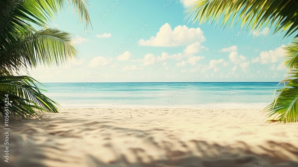 Poster stunning summer beach backdrop featuring ample empty space for text