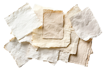 A vibrant collection of scattered papers in various orientations, set against a crisp white background, emphasizing the interplay between order and disorder.