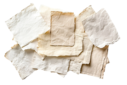 A vibrant collection of scattered papers in various orientations, set against a crisp white background, emphasizing the interplay between order and disorder.