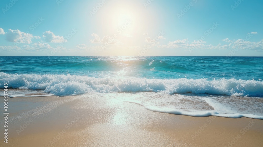 Poster stunning summer beach backdrop featuring ample empty space for text