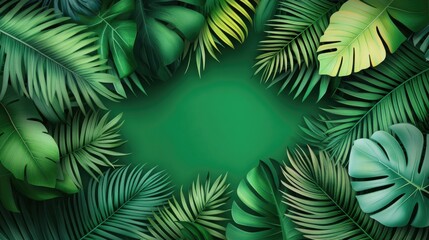 Naklejka premium Tropical palm leaf paper mock up brochures