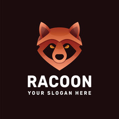 Racoon logo gradient colorful vector icon illustration