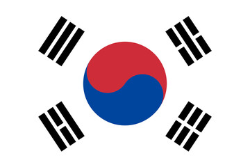 Vector Flag of South Korea. National flag of South Korea. Taegeuk