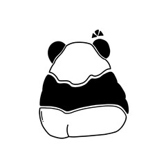 A baby panda is sulky