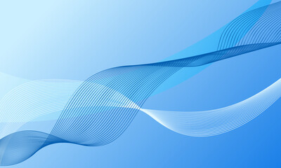 blue smooth lines wave curve soft gradient abstract background