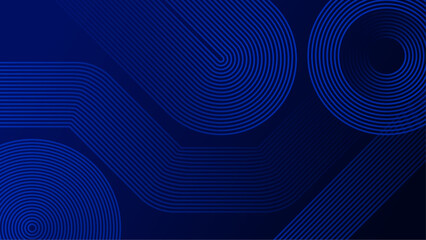 Abstract Blue Geometric Circular Pattern on Dark Background