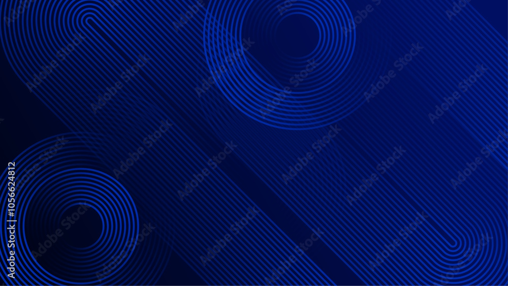 Poster abstract geometric background with blue line patterns. modern abstract design blue circles with geom