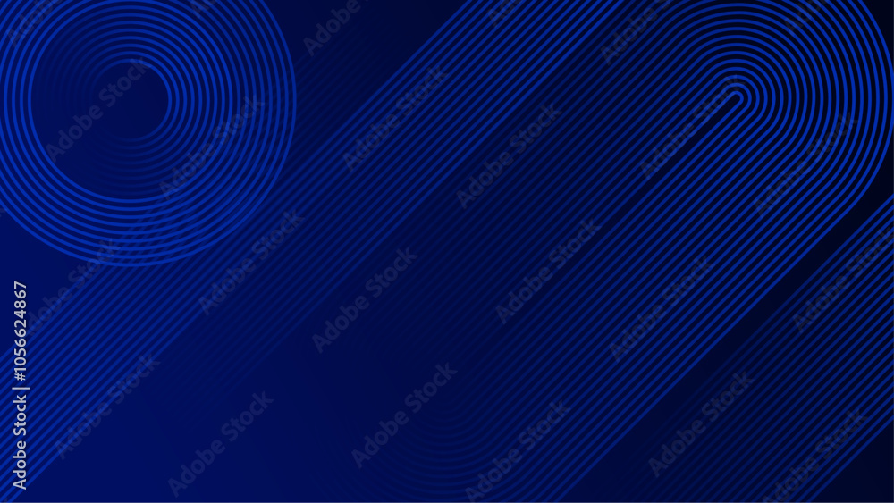 Aufkleber abstract blue geometric lines on dark background. abstract blue line create geometric pattern on a d