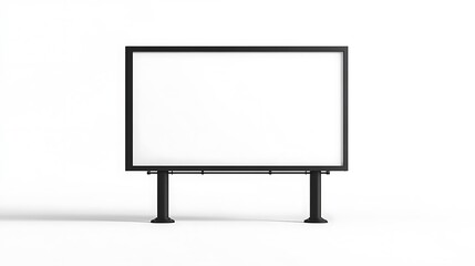 Naklejka premium A large blank billboard standing on white surface.