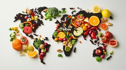 World food day concept with Globe and Various vegetables,world vegetable day,vegetable on the world,fresh different vegetable,vegan day,world food day,copy space.