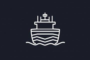Naklejka premium Sleek and bold glyph icon for a container ship, perfect for maritime and transport visuals.
