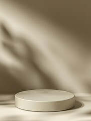 Minimalistic display pedestal with soft shadows, perfect for showcasing products or art.