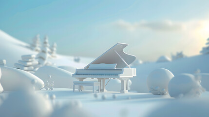 Piano 3D cartoon