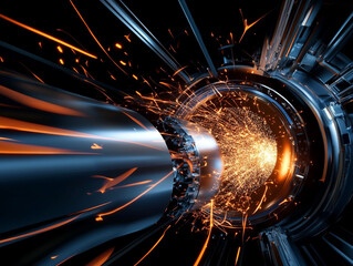 High-Tech Abstract Visual of Particle Collision