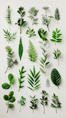 Botanical decor arranged in a minimalist pattern