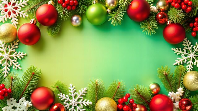 Festive Red and Green Christmas Background