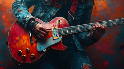 Electric Guitar Player Illustration