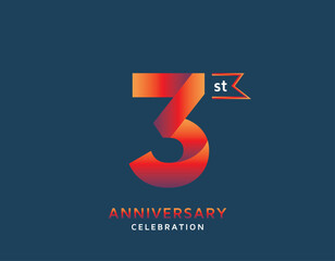 3st anniversary colorful