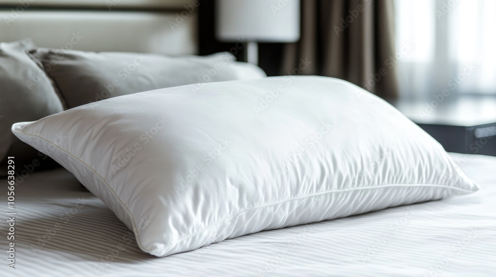 Poster a plush white pillow with a smooth texture perfect for comfort and restful sleep its neutral hue com