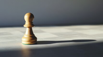 Chess Pawn Casting King s Shadow as a Symbol of Leadership Potential