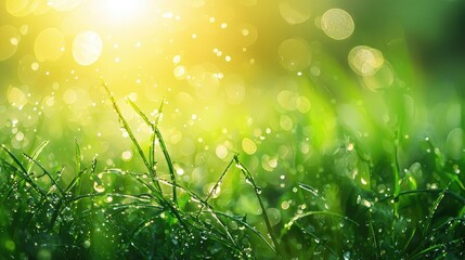 Fototapeta premium Drop Water On Grass