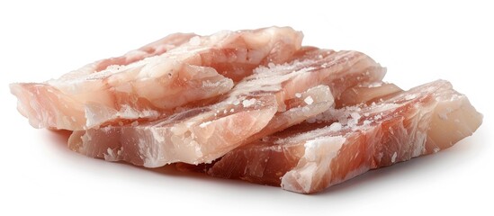 Salted Lard Isolated On White Background