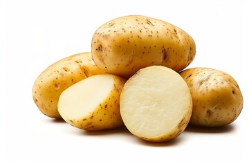  Papas frescas sobre un fondo claro, mostrando su textura y frescura, ideal para ilustrar ingredientes naturales.
