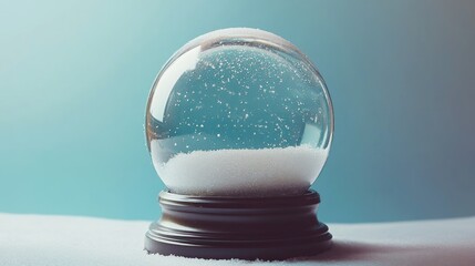Empty snow globe for a minimalist design mockup A magical crystal ball perfect for Christmas souvenirs and templates Includes space for personalized messages