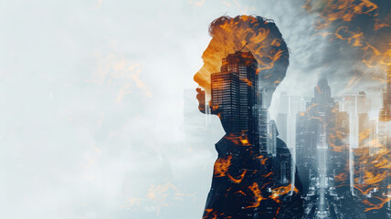 Double Exposure Businessman